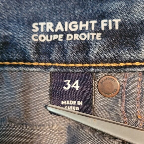 Lands End Jeans 34x32 Measures 34x31 Straight Fit Medium Light Wash Cotton Denim - Picture 4 of 10